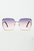 Q2 Oversized Square Metal Sunglasses In Purple Gradient Lens