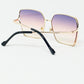 Oversized Square Metal Sunglasses In Purple Gradient Lens