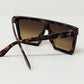 Oversized Squared 70´s Sunglasses in Brown