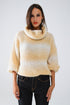 Q2 Oversized Turtleneck Comfy Sweater in Warm Neutral Tones