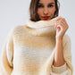 Oversized Turtleneck Comfy Sweater in Warm Neutral Tones