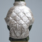 padded down jacket in gold with Cap Sleeve