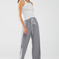 Palazzo Black and White Gingham Pants With Drawstring