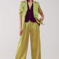 Palazzo pleated pants in acid lime