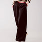 Q2 Palazzo pleated pants in black