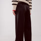 Palazzo pleated pants in black