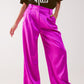 Pantalón palazzo fucsia plisado