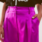 Palazzo pleated pants in fuchsia