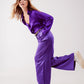 Palazzo pleated pants in purple