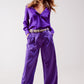 Pantalones palazzo plisados ​​en violeta