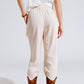 Pants In beige With Front Pockets And Drawstring Closing