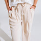 Pants In beige With Front Pockets And Drawstring Closing