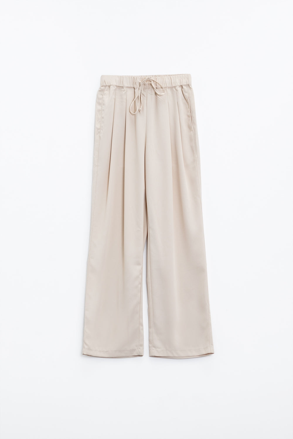 Pants In beige With Front Pockets And Drawstring Closing