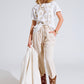 Pants In beige With Front Pockets And Drawstring Closing