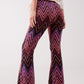 Pants in fuchsia geo print