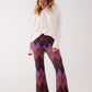 Pants in fuchsia geo print