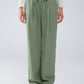 Q2 Pants In Green With Front Pockets And Drawstring Closing