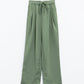 Pants In Green With Front Pockets And Drawstring Closing