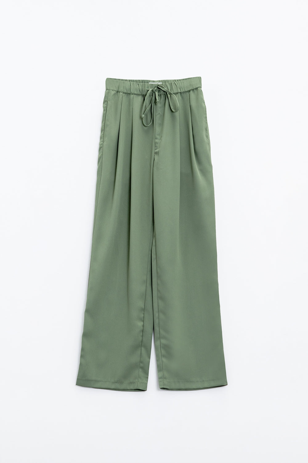 Pants In Green With Front Pockets And Drawstring Closing