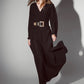 Party Long sleeve maxi dress with glitter in black