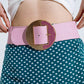 Pink Belt With Adjustable Gold Buckle