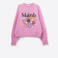 Pink Embroidered Mardi Sweater With Flowers