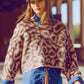 Q2 Pink Leopard print sweater made of wool knitted