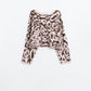 Pink Leopard print sweater made of wool knitted