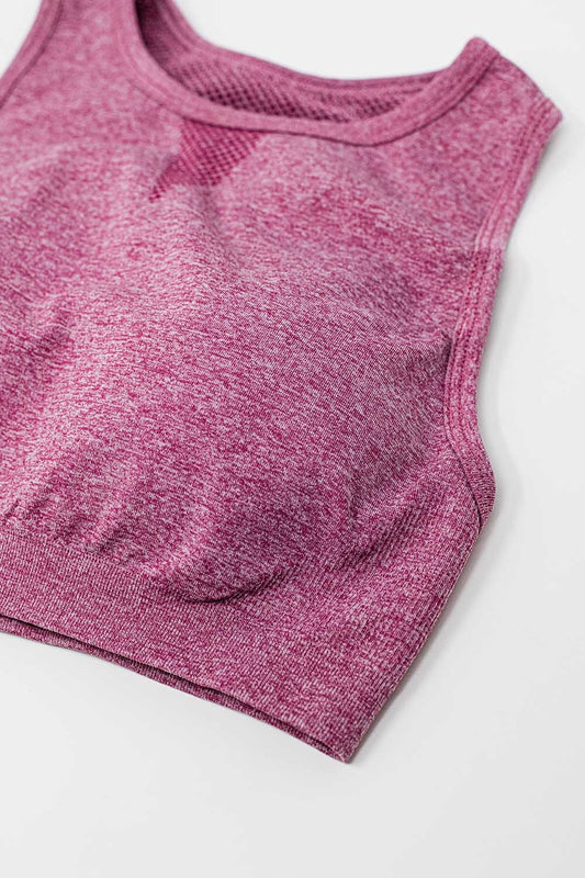 Pink Marl Seamless Sports Bra
