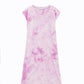 Vestido camisero midi con efecto tie dye en color rosa