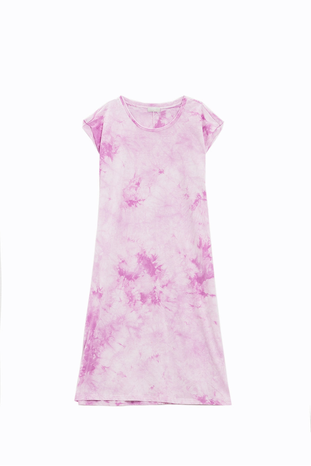 Vestido camisero midi con efecto tie dye en color rosa