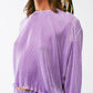 Pleated Round Neck Crop Top in lilac