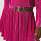 Pleated shorts in fuschia