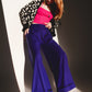 Q2 Pleated wide leg pants in purple