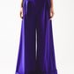 Pleated wide leg pants in purple