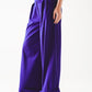 Pleated wide leg pants in purple