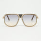 Q2 polished beige acetate frame sunglasses