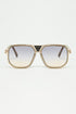 Q2 polished beige acetate frame sunglasses