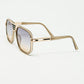 polished beige acetate frame sunglasses