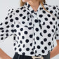 Polka dot blouse with scarf tie detail