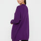 Purple Asymmetric Ribbed Knit Sweater Tunic