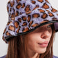 Purple bucket hat in animal print