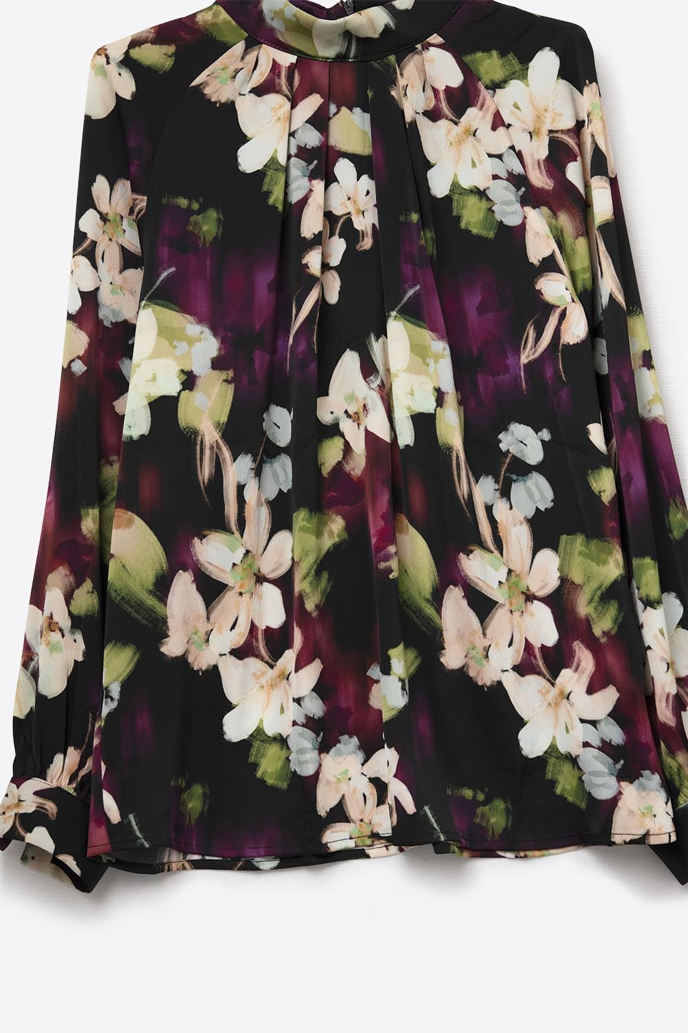 Purple Floral print Satin blouse