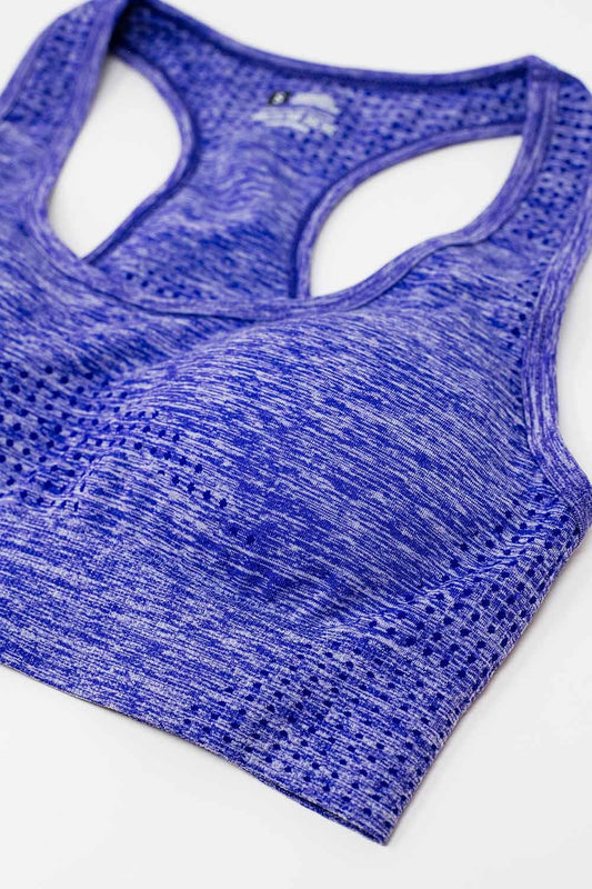 Purple Marl Seamless Sports Bra