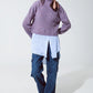 Purple soft ribbed turtleneck sweater