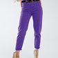 Q2 Purple straight leg jeans with hem