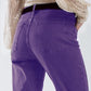 Purple straight leg jeans with hem