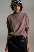 Q2 Purple turtleneck sweater in a soft knitted fabric