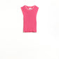 Raspberry Pink Fitted Tank Top with White Trim