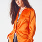 Rayon relaxed shirt in bright orange